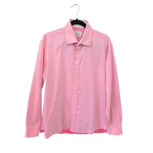 Ted Baker Endurance Pink Button Down Shirt Size L 16.5 Collar